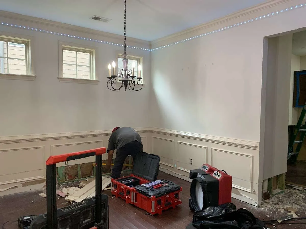 Restoration technician with professional equipment in West Sacramento